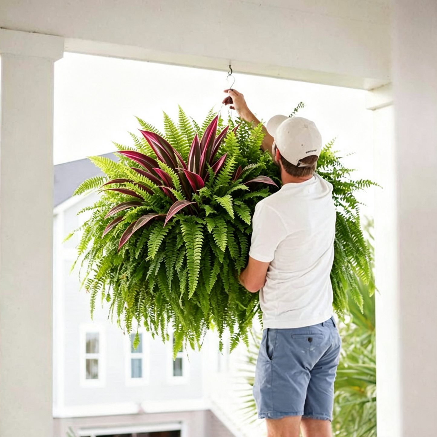 UV-Resistant Artificial Fern & Red Dracaena Decorative Plants â Full, Lush & Fade-Resistant!