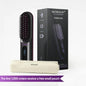 Black Compact Portable Heated Comb Straightener - USB Type-C Charge, 3 Heat Modes, Lightweight Wireless Adjustable Tool for Smooth, Frizz-Free Hair (Portable Hair Straightener for Travel)