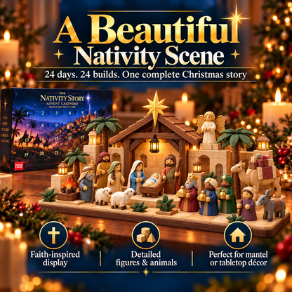 ✝️Nativity Advent Calendar – 24-Day Buildable Christmas Nativity Set✨