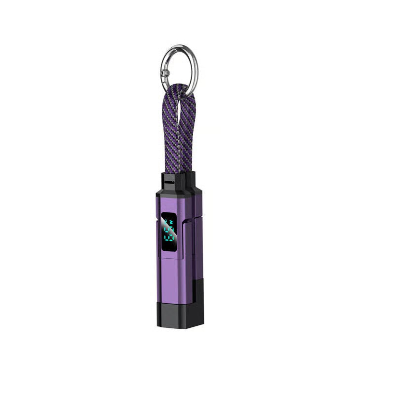 🔌 4-in-1 Digital Display Keychain Charging Cable — Power Anytime, Anywhere