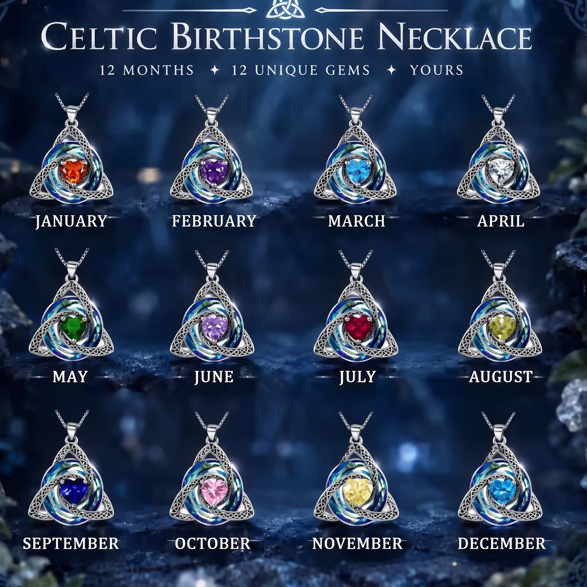 Last Day! Buy 1 Get 1 Free! 💝Witch Knot Birthstone Necklace✨