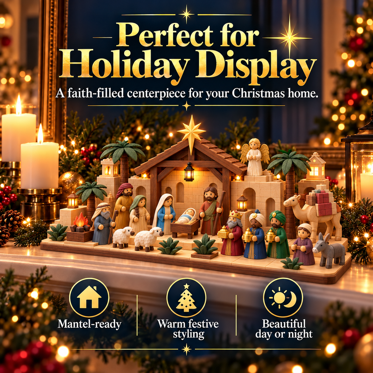 ✝️Nativity Advent Calendar – 24-Day Buildable Christmas Nativity Set✨