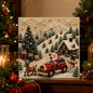 🎄🎅 Premium 3D Pearl Christmas Wall Art Kit | Luxury Flocked Canvas with Scratch-Resistant Non-Fading Pearl Beads DIY Holiday Decor ⛄️❄️