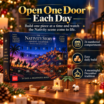 ✝️Nativity Advent Calendar – 24-Day Buildable Christmas Nativity Set✨
