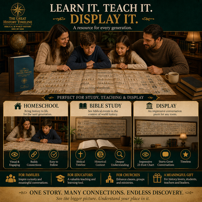 Synchronological History Chart – 6,000 Years of Biblical & World Events in One Fold-Out Timeline