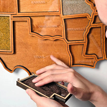 🗺️ USA Travel Memory Map – Wooden Keepsake Wall Display