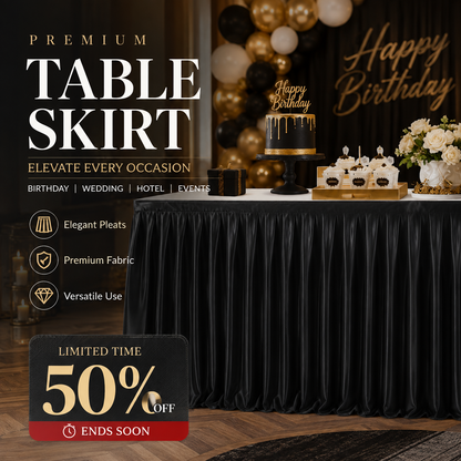 ⏳🔥LIMITED-TIME 50% OFF! ⏰Pleated Table Skirt for Events🌹