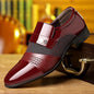 men's stylish patchwork leather shoes