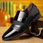men's stylish patchwork leather shoes