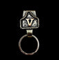 Vintage Brass Initial Cow Tag Keychain for Belt Loop & Pocket Carry