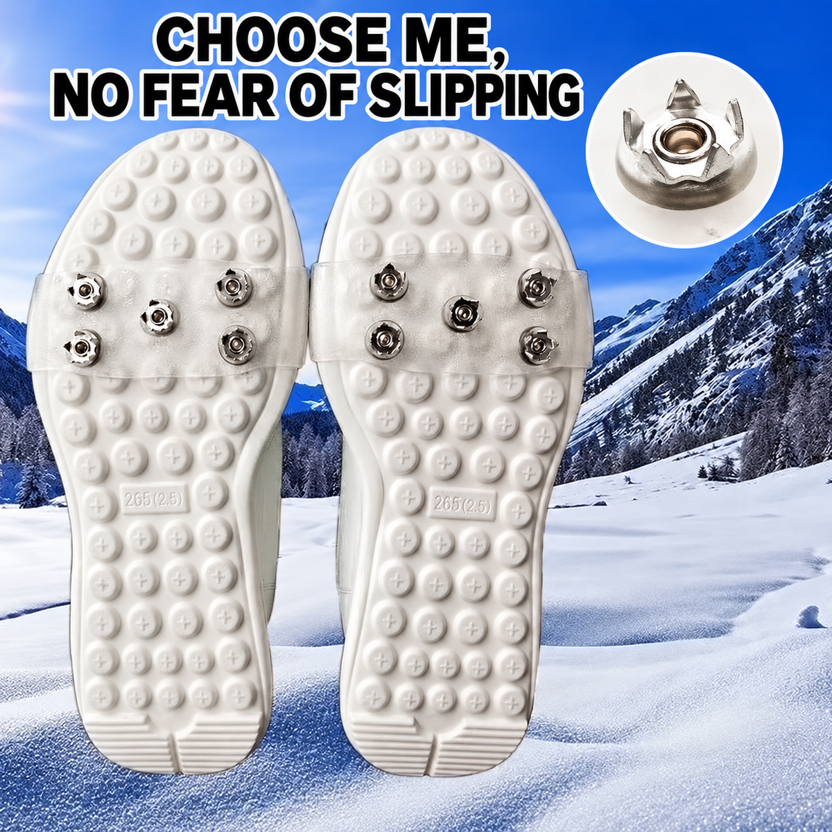 🔥Clearance Sale Buy 2 Get 2 Free+Free Gloves🎁Universal 5-Tooth Ice Cleats for Shoes & Boots