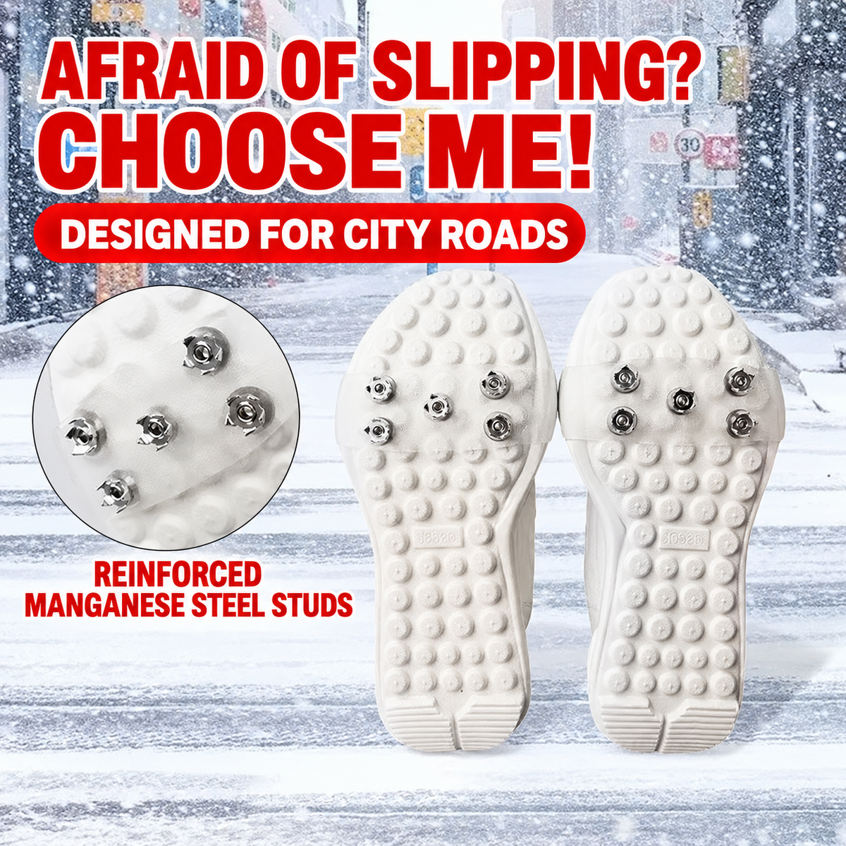 🔥Clearance Sale Buy 2 Get 2 Free+Free Gloves🎁Universal 5-Tooth Ice Cleats for Shoes & Boots