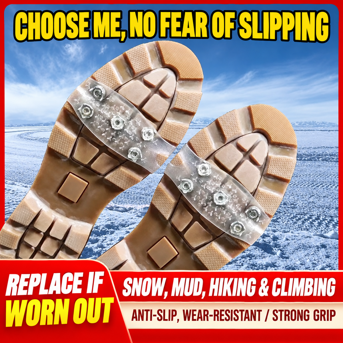 🔥Clearance Sale Buy 2 Get 2 Free+Free Gloves🎁Universal 5-Tooth Ice Cleats for Shoes & Boots
