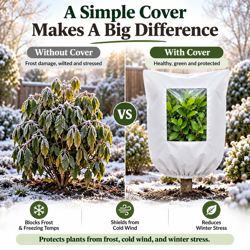 ❄️Plant Frost Protection Cover – Reusable Cover for Pots, Shrubs & Young Trees