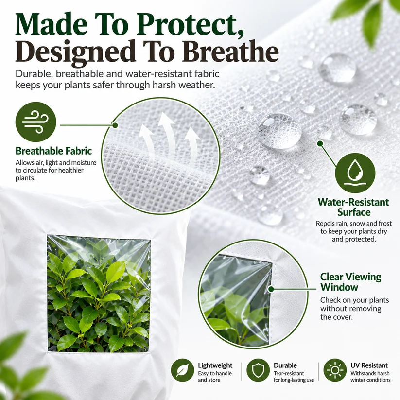 ❄️Plant Frost Protection Cover – Reusable Cover for Pots, Shrubs & Young Trees