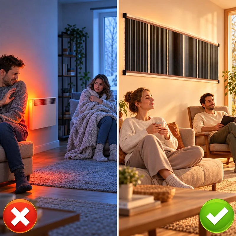 🔥3-Second Rapid Heating Honeycomb Graphene Far-Infrared Ceramic Wall Heater – Low Noise & Energy Efficient Indoor Wall Mount Heater
