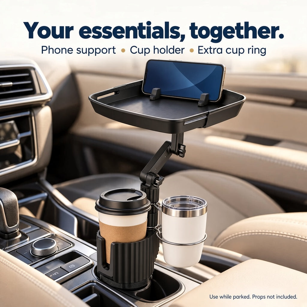 Universal 360° Swivel Car Cup Holder Tray