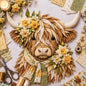 🐮💐🌸 Birth Flower Highland Cow 3D Layered Fabric Art DIY Kit (Beginner-friendly) 🔥 Buy 2 Free Shipping