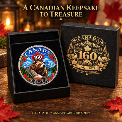 🍁 Canada 160th Anniversary Heritage Coin | Two-Sided 3D Wildlife Design