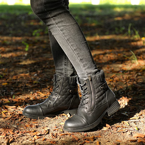 Women's Combat Boots Lace up Ankle Booties