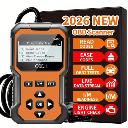🚘V410 OBD2 Scanner – Read & Clear Check Engine Codes🛡️