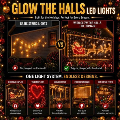 ✨ Turn Your Balcony Into A Giant LED Light Show! 🎄 Smart 300-LED Animated Mesh Screen 🎆📱