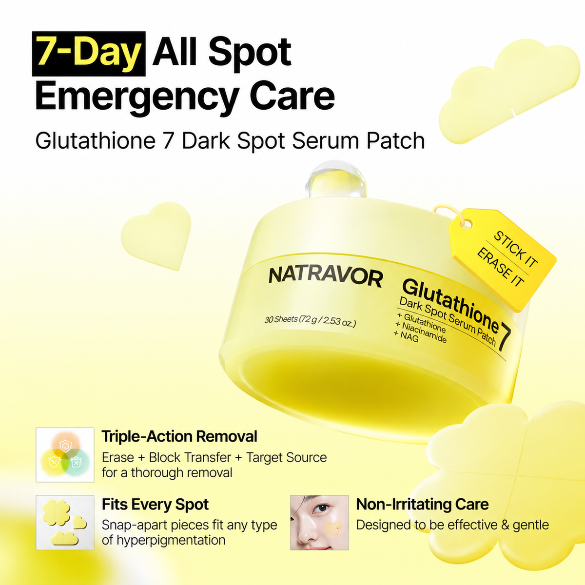 Korean Glutathione 7 Dark Spot Erasing Serum Patches