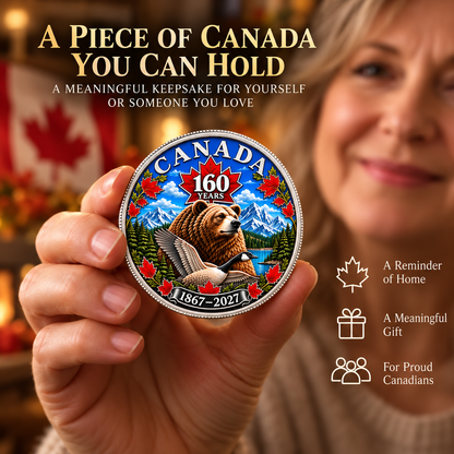 🍁 Canada 160th Anniversary Heritage Coin | Two-Sided 3D Wildlife Design