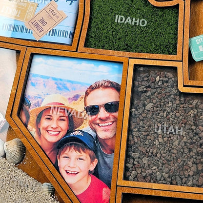 🗺️ USA Travel Memory Map – Wooden Keepsake Wall Display