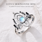 Vintage Moonstone Lotus Ring