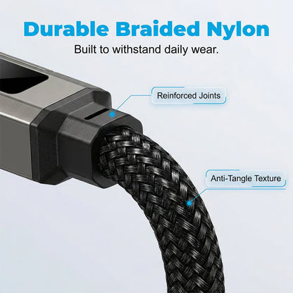 🔌 4-in-1 Digital Display Keychain Charging Cable — Power Anytime, Anywhere