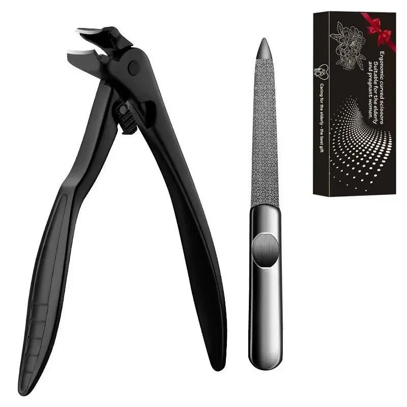 ✂️Black Curved Nail Clipper – Ergonomic & Easy for Seniors 🖤