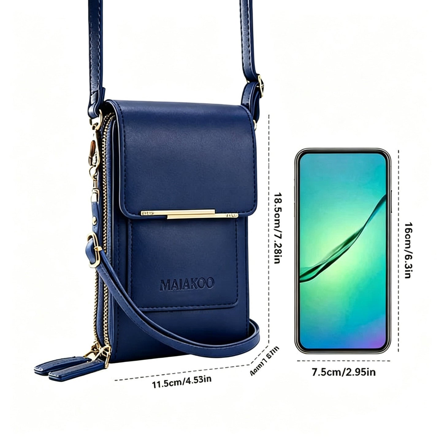 2026 Trendy Minimalist Elegant Women's Touchscreen Crossbody Phone Wallet