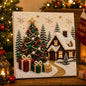 🎄🎅 Premium 3D Pearl Christmas Wall Art Kit | Luxury Flocked Canvas with Scratch-Resistant Non-Fading Pearl Beads DIY Holiday Decor ⛄️❄️