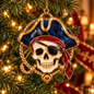 Pirate Adventures – Vintage Stained Glass-Style Christmas Ornaments, Set of 6