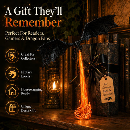🔥Last Day 49% OFF - 🐉Light-Up Dragon Fire Bookshelf Lamp