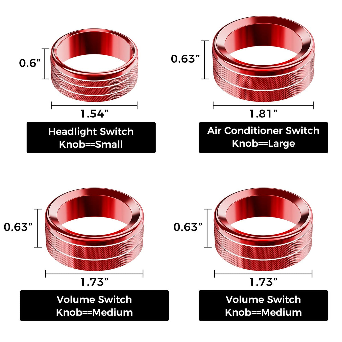 8PCS Button & Knob Cover Set