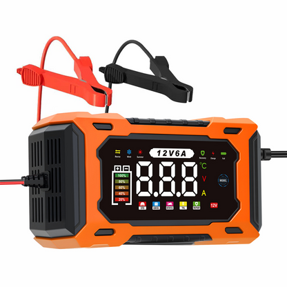 ⏳⏳Time-Limited Special⏰12V 6A Smart Car Battery Charger – Pulse Repair Technology, Auto Maintain & Desulfation