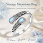 Vintage Moonstone Lotus Ring