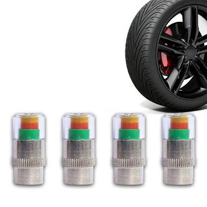 4PCS Tire Pressure Monitoring Valve Caps for Cars, Motorcycles & Bikes