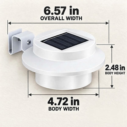 Solar Fence Lights Outdoor Waterproof, 3 LED Deck Lights for Garden Path