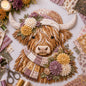 🐮💐🌸 Birth Flower Highland Cow 3D Layered Fabric Art DIY Kit (Beginner-friendly) 🔥 Buy 2 Free Shipping