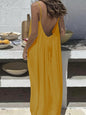 Women's Solid Color Cami Lounge Dress, Elegant Sleeveless Long Dress for Summer, Ladies Sleepwear for Indoor Wear