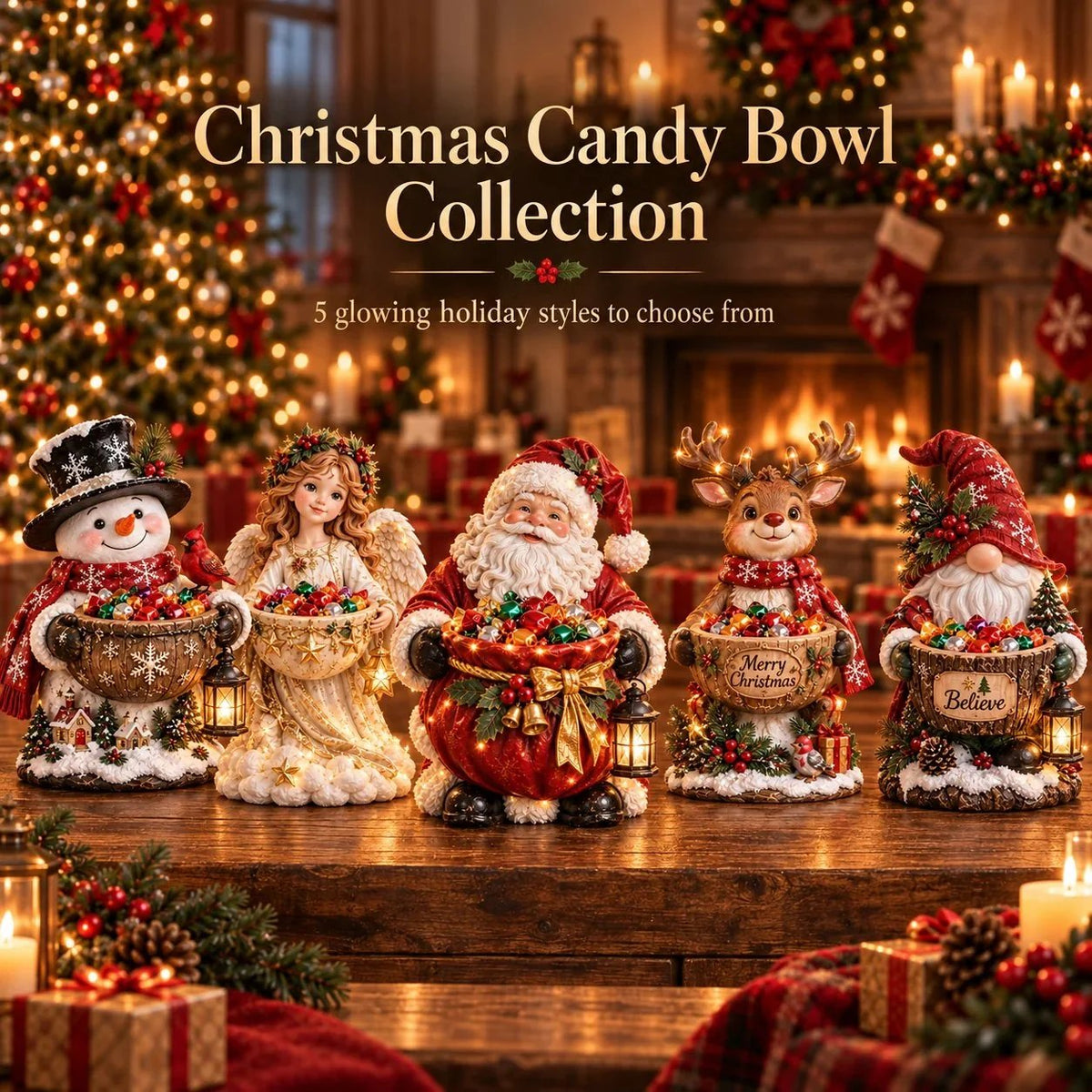 🎄 Weihnachts-Sale – 49% RABATT ✨Handgefertigte Weihnachts-Keramikschale mit Beleuchtung – 5 festliche Designs