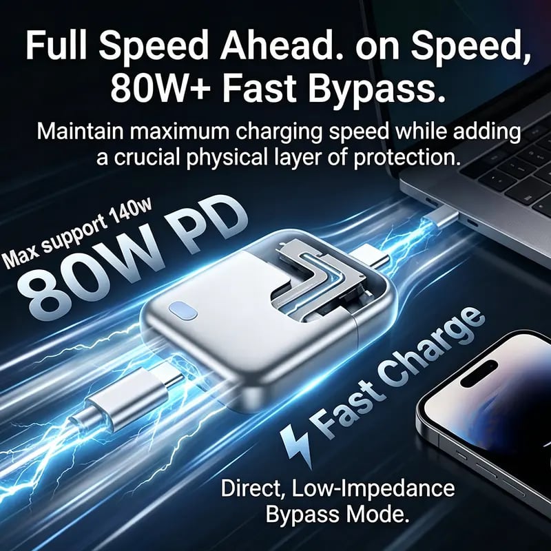 140W Physical-Disconnect Battery Guard, auto&self eject charger,Smart Auto-Stop Charging Accessory for Mobile Smartphones & Handheld Devices