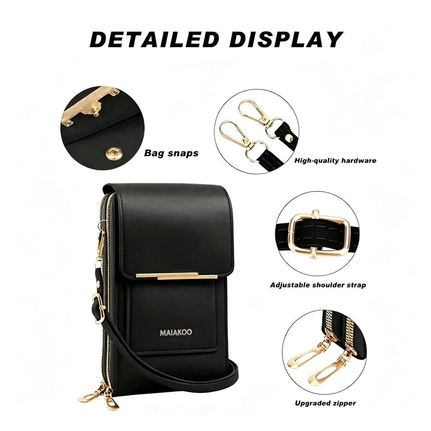 2026 Trendy Minimalist Elegant Women's Touchscreen Crossbody Phone Wallet