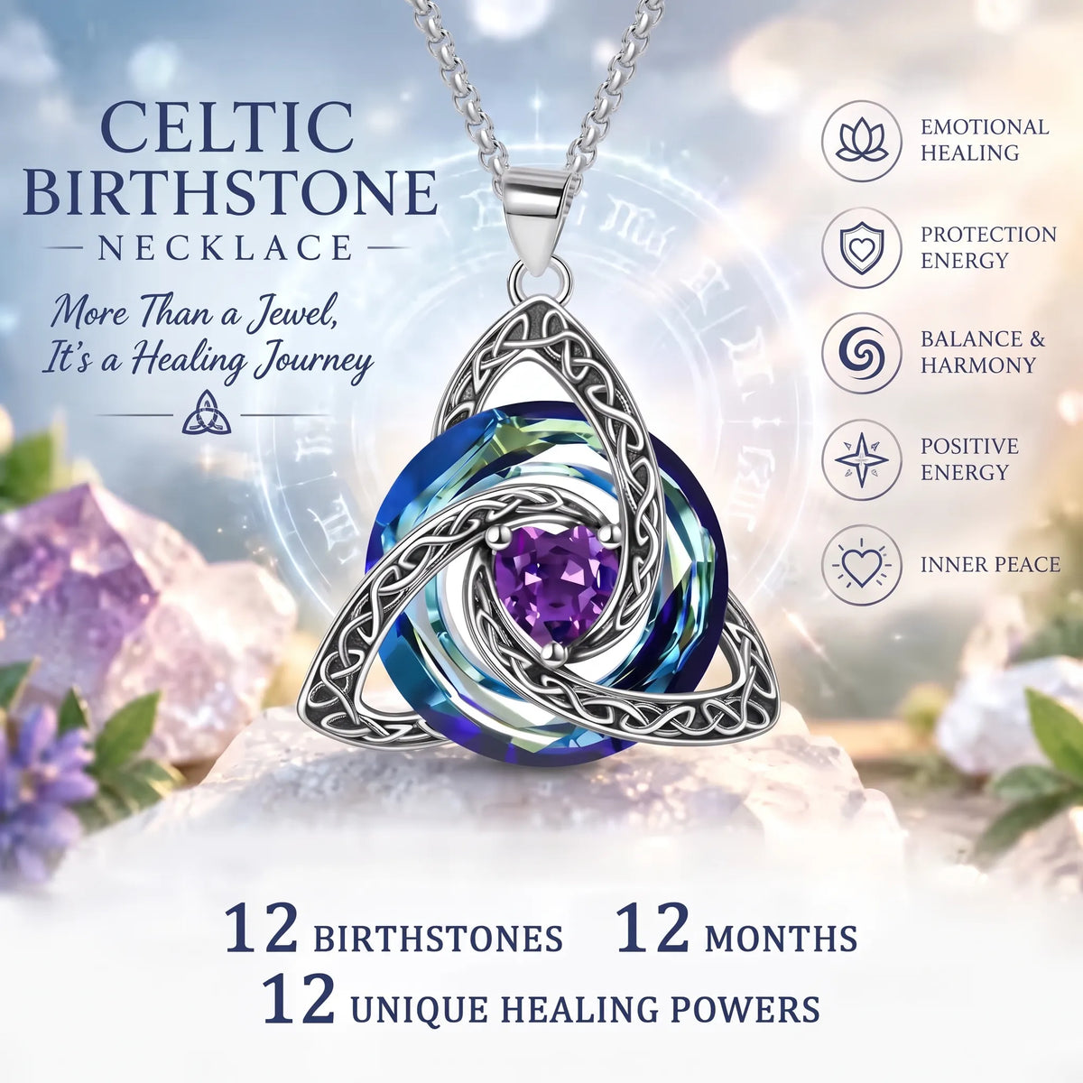 Last Day! Buy 1 Get 1 Free! 💝Witch Knot Birthstone Necklace✨