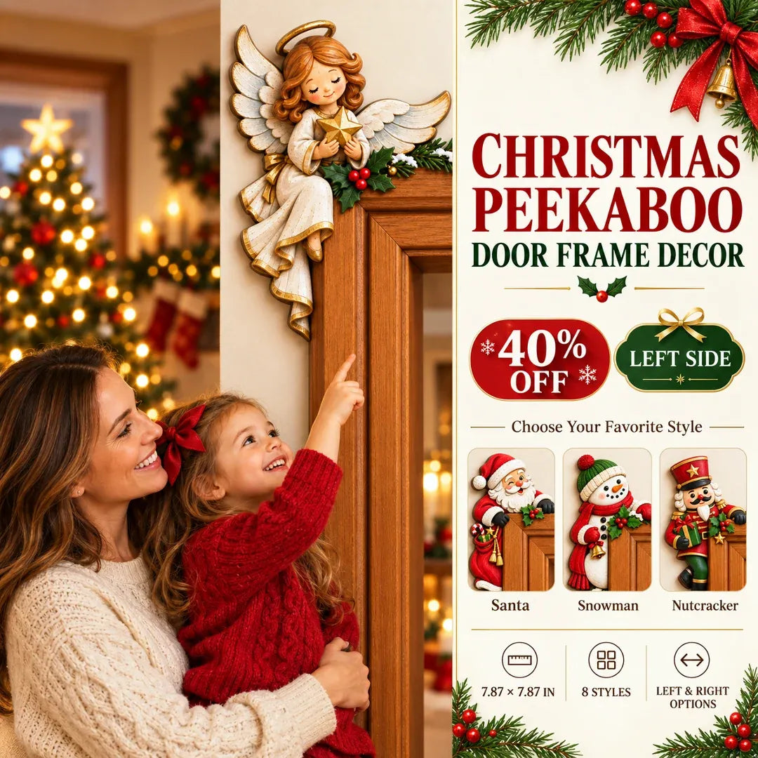 🎄3D Christmas Peekaboo Door Frame Decor – 8 Festive Designs ✨