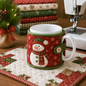 🎄🧵Christmas Quilted Mug Cozy Sewing Kit - Cozy Holiday DIY Craft Set with 9 Festive Designs & Premium Fabric Materials