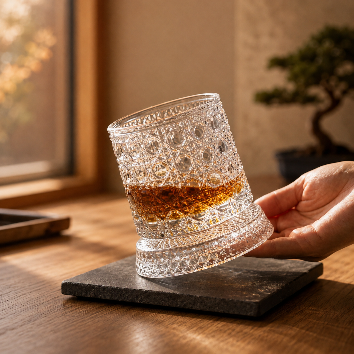 Spinning Crystal Glass